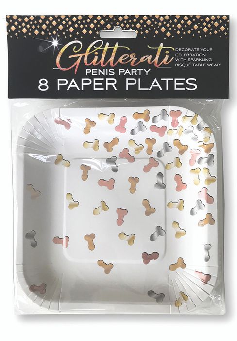 Glitterati Penis Party Plates