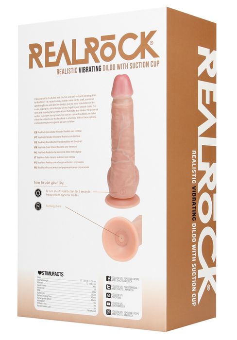Realrock Vibrating Regular Straight Cock with Balls 23 cm