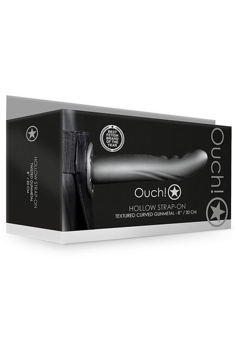 Ouch! Gunmetall Hollow Strap-On 20 cm